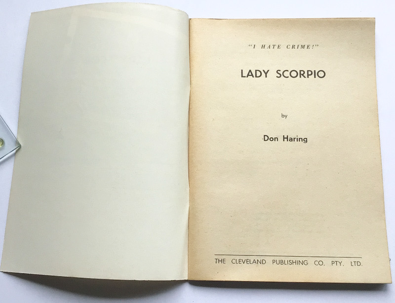 Larry Kent Lady Scorpio Australian Detective paperback book No719